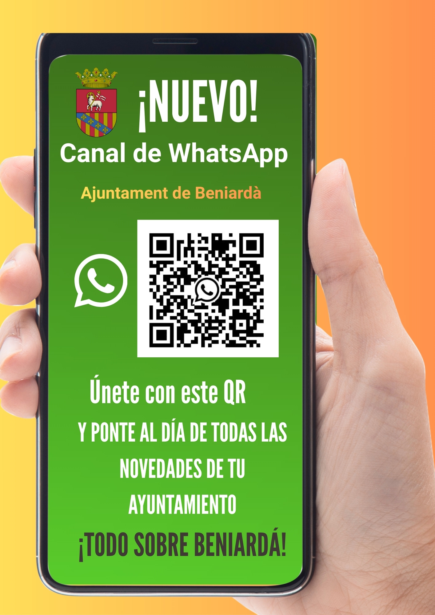 Imagen con Codigo QR para unirte al canal de whatsapp del Ayuntamiento